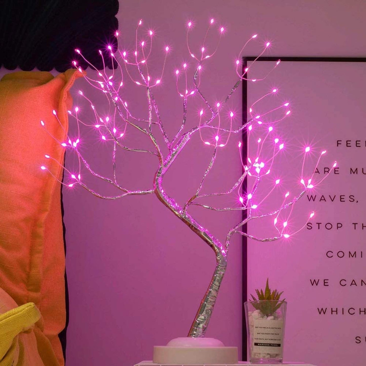 108 LED Firefly Fairy Light Spirit Tree Lamp Home Decor Pink