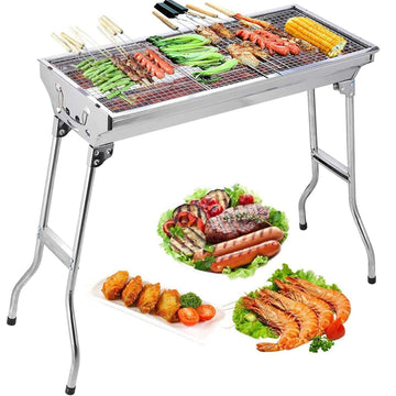 Premium Stainless Steel BBQ Charcoal Grill Roaster Barbecue