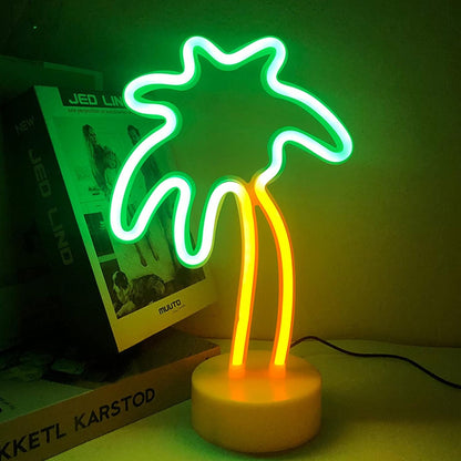 Tropical Palm Tree Neon LED Night Light Lamp for Home Decor