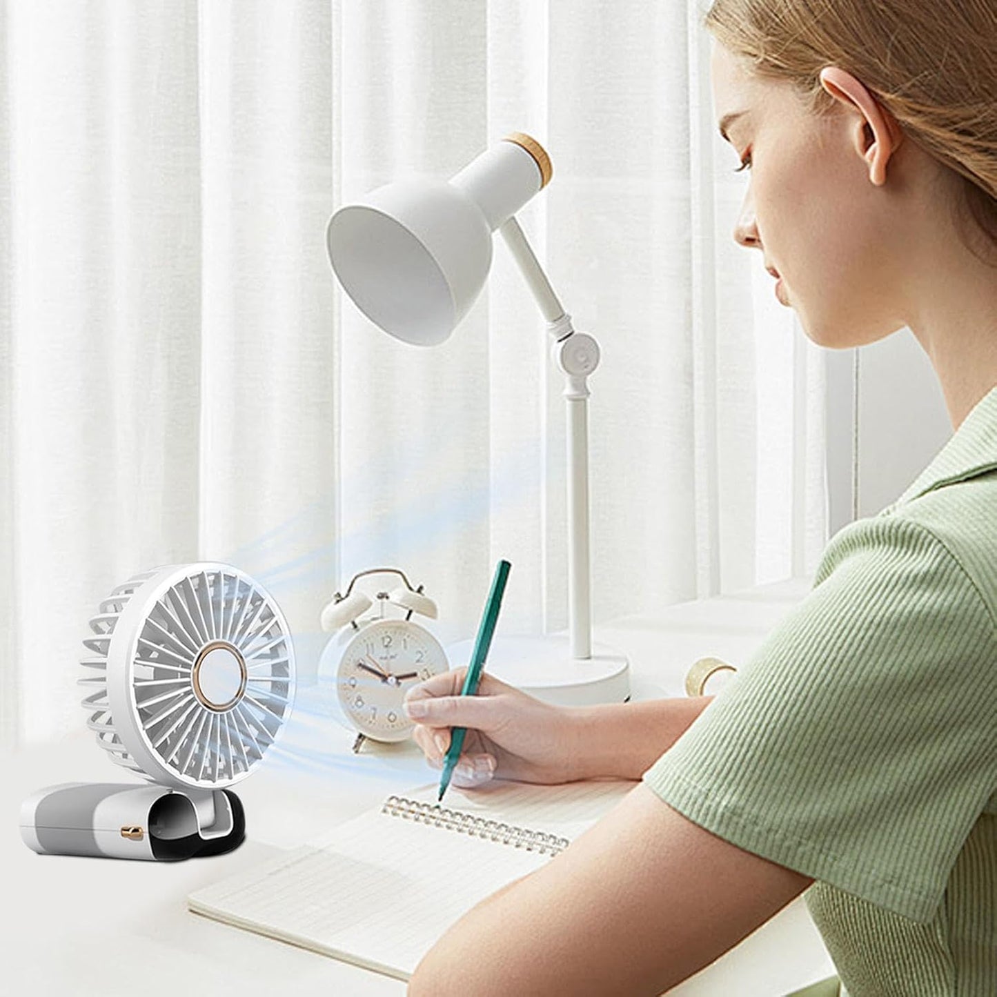 Portable USB Rechargeable Handheld Fan with Adjustable Speeds and LED Display