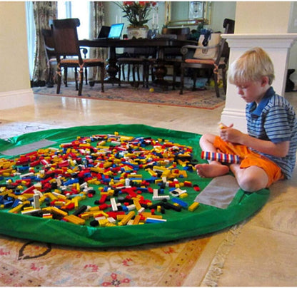 Large Toy and Lego Storage Bag and Playmat Green