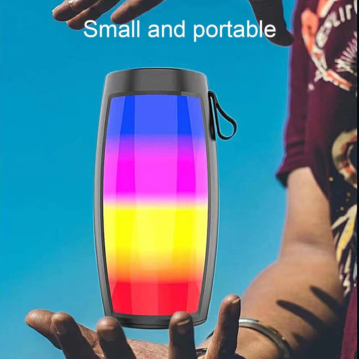 Portable Wireless Bluetooth Speaker with LED Lights and Powerful Bass