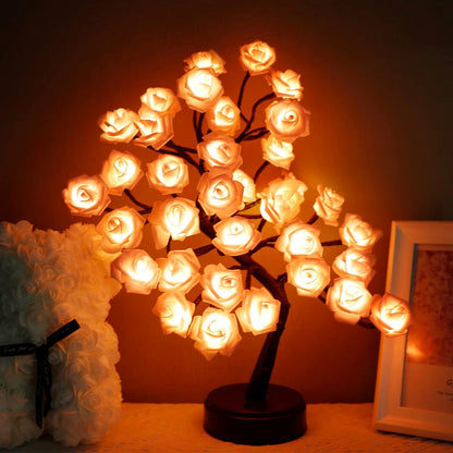 Rose Flower Tree  Lamp LED USB Night Light Romantic Home Decor