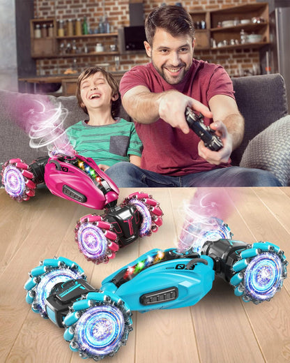 Hand Gesture Remote Control 4WD Mist Twister Stunt Car for Kids Pink