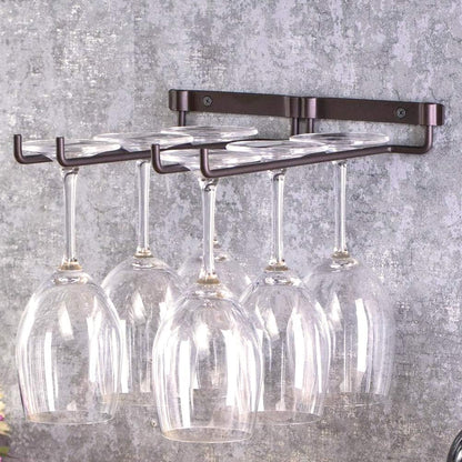 Wine Glass Hanger Rack Under Cabinet Stemware Storage Organizer for Kitchen Bar