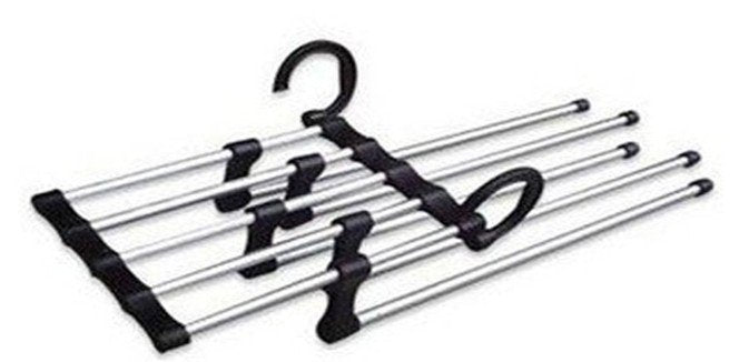 5-in-1 Stainless Steel Retractable Pants Clothes Hanger Organizer