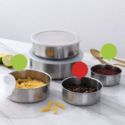 Stainless Steel Mixing Bowl Set with Lids for Food Storage and Meal Prep