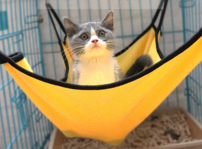 Comfortable Cat Hammock Hanging Pet Cage Swing Bed Yellow