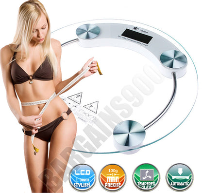 Digital Bathroom Scale with Tempered Glass 180kg Capacity