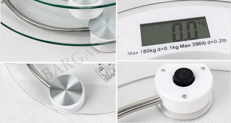 Digital Bathroom Scale with Tempered Glass 180kg Capacity