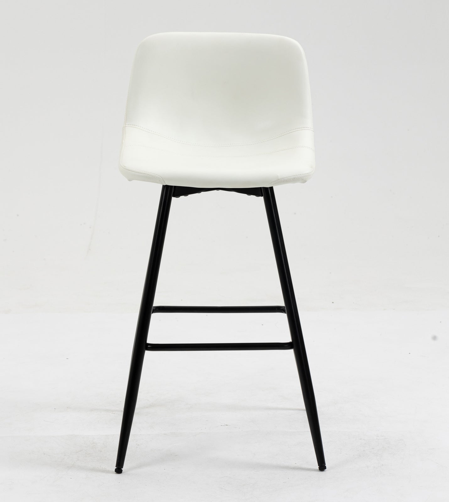 Set of 2 Modern Faux Leather Bar Stools White