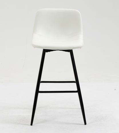 Set of 2 Modern Faux Leather Bar Stools White