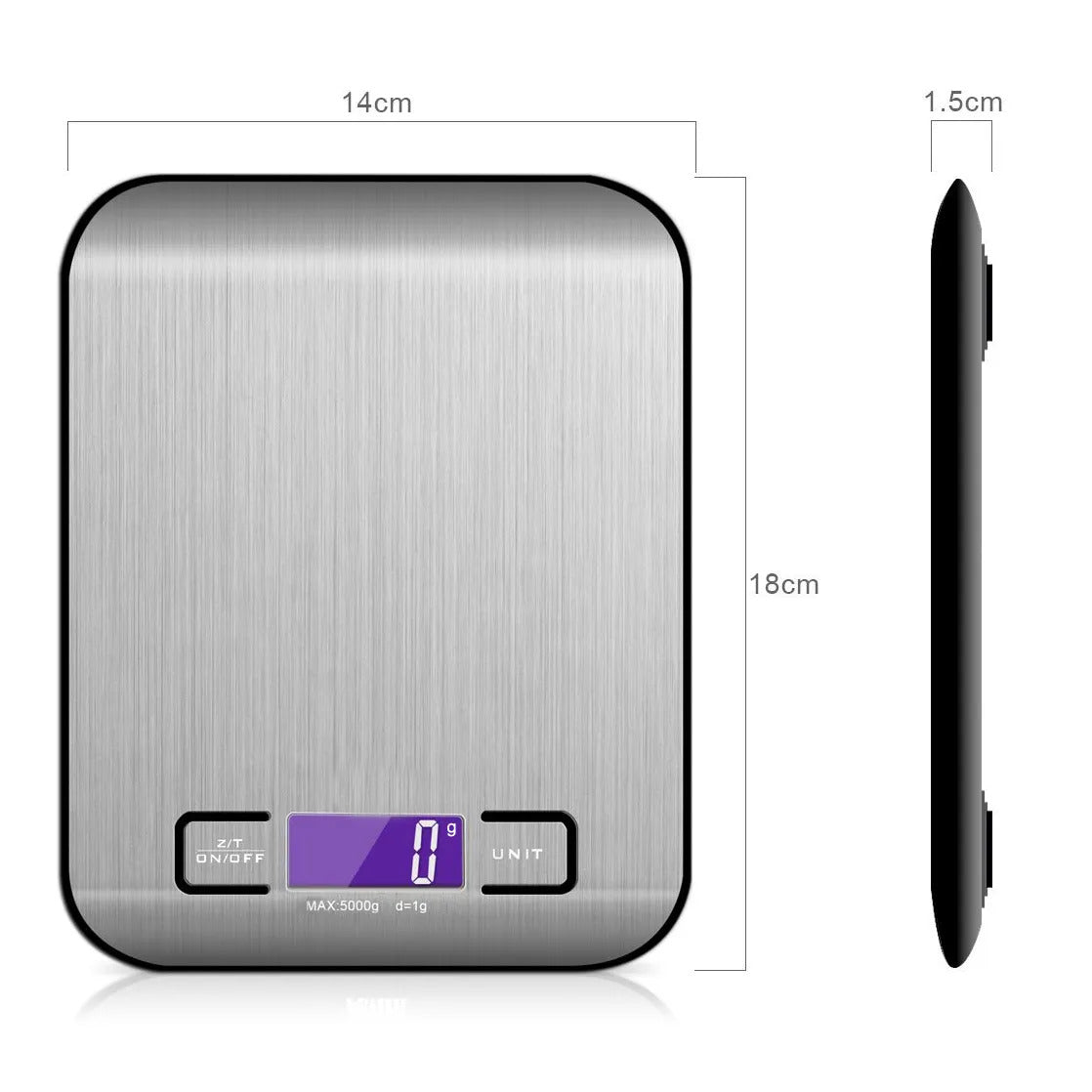 5kg Digital Precision Kitchen Postal Scale Stainless Steel Accurate Weighing