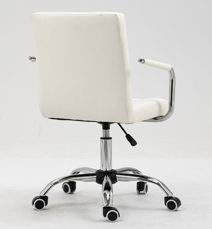 Ergonomic High-Back PU Leather Office Chair White