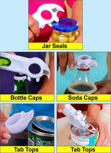 Versatile 8 In 1 Kitchen Tool for Jars Bottles and Tins