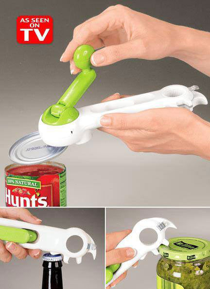 Versatile 8 In 1 Kitchen Tool for Jars Bottles and Tins