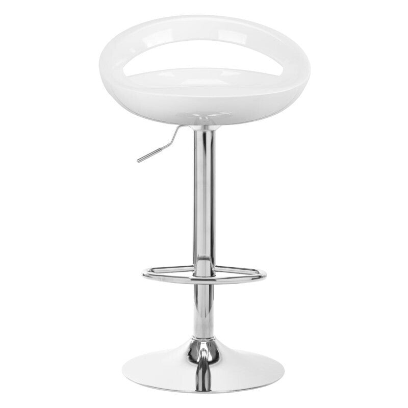 Set of 2 High Gloss Designer Bar Stools Modern White