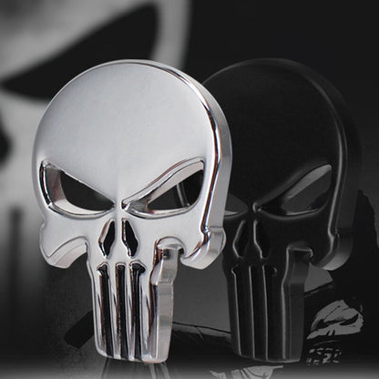 3D Skull Badge Chrome Emblem Car Sticker Auto Decal