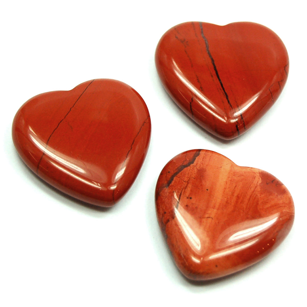 Natural Red Jasper Heart Healing Crystal Gemstone