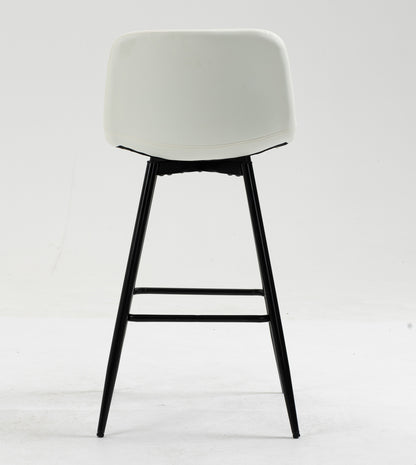 Set of 2 Modern Faux Leather Bar Stools White