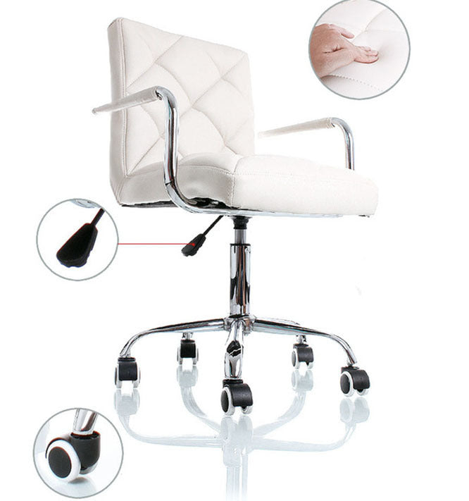 Ergonomic High-Back PU Leather Office Chair White