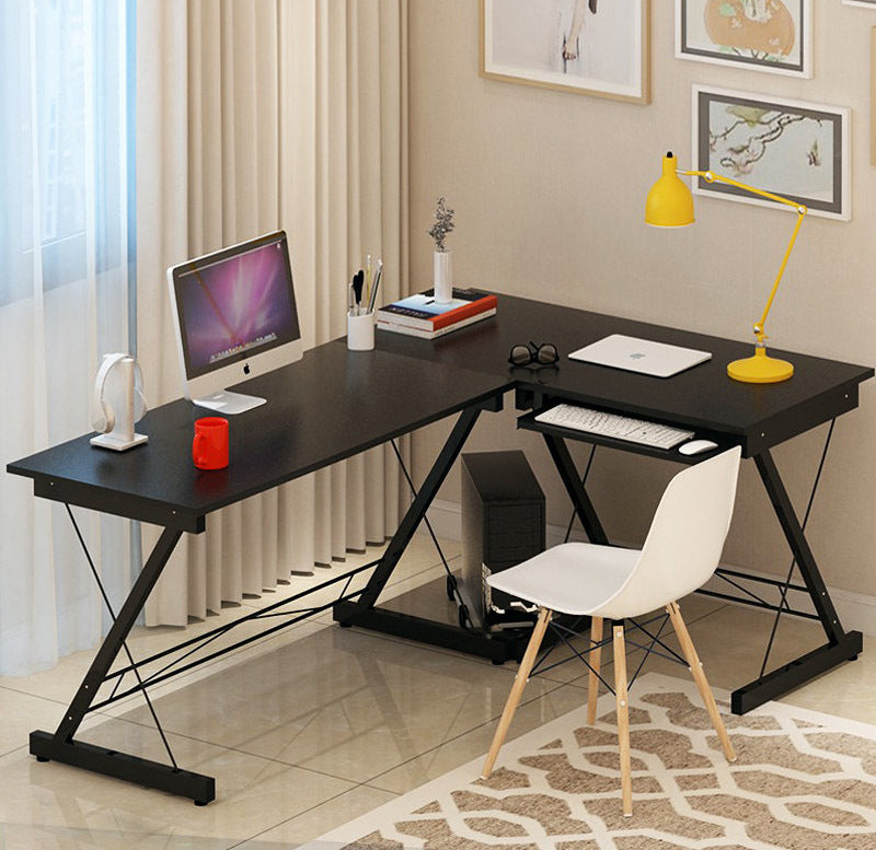 Large Double Workstation Corner Desk for Home Office Black