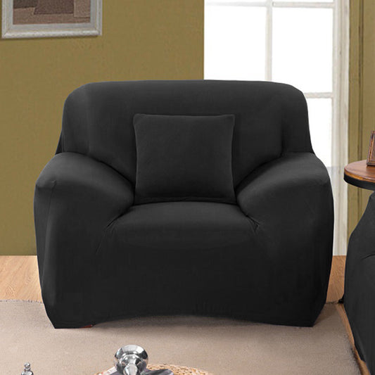 Single Seater Sofa Cover Stretch Set Lounge Couch Cushion Protector Black