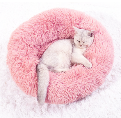 40cm Cozy Plush Soft Fluffy Pet Bed for Dogs and Cats Pink