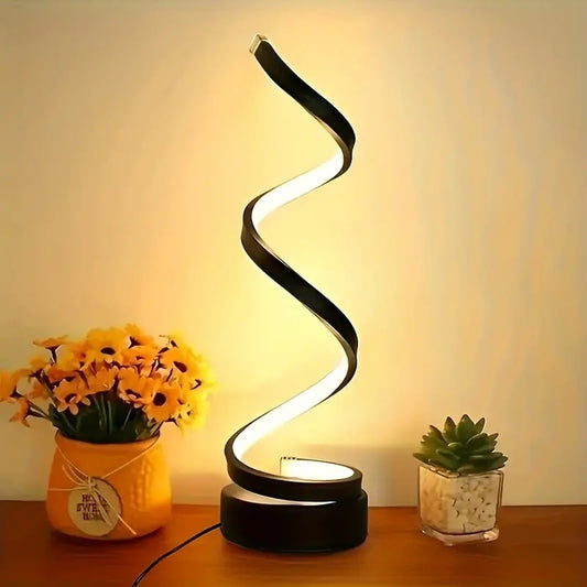 Modern Spiral LED Table Lamp Minimalist Night Light Decor