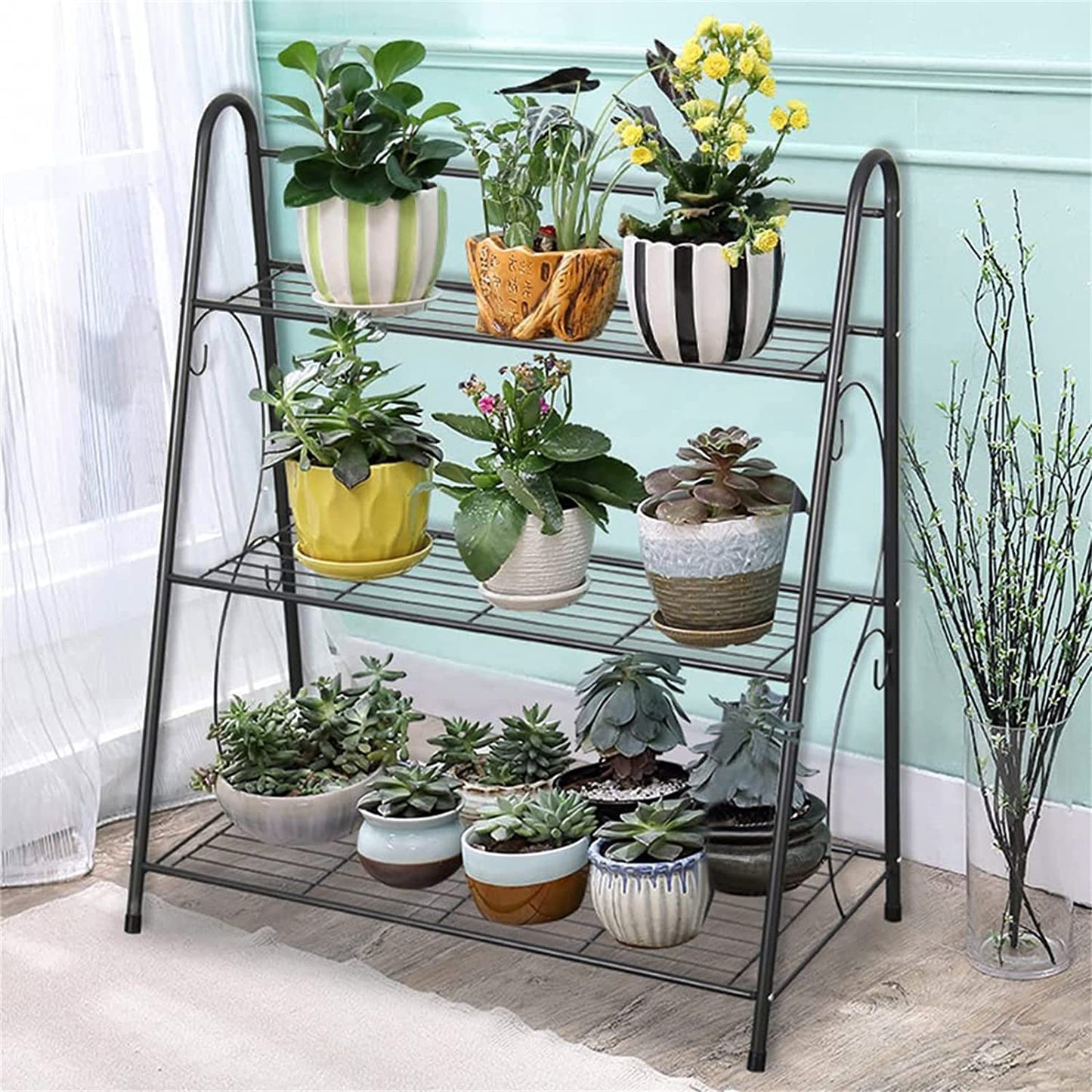 3-Tier Metal Plant Stand Shelf Display Rack Flower Pot Holder Organizer