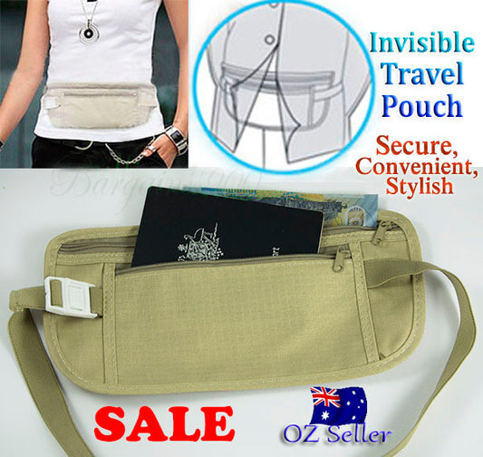 Travel Security Waist Pouch Hidden Passport Money Card Ticket Belt Bag