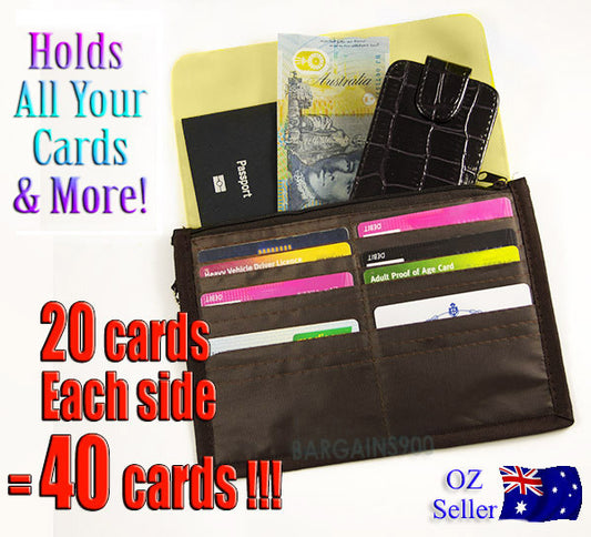 40 Card Capacity Leather Wallet for Men and Women