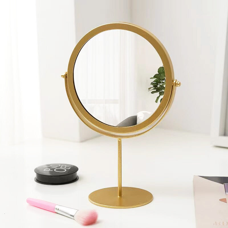 360-Degree Rotating Vanity Mirror for Makeup and Dressing Gold