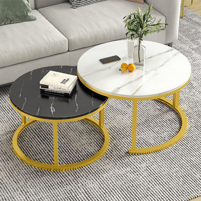 Luxor 2-in-1 Designer Marble Look Nested Coffee Tables