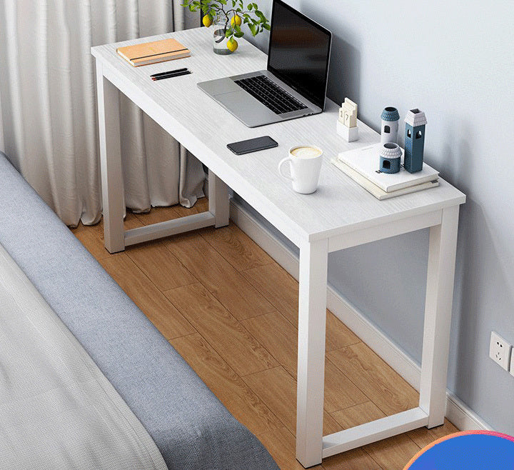 Narrow Wood Metal Console Table Modern White Desk