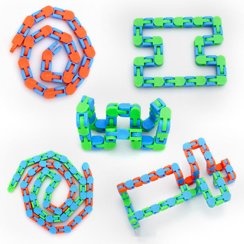 24 Link Wacky Track Snake Puzzle Fidget Toy for Stress Relief and Focus