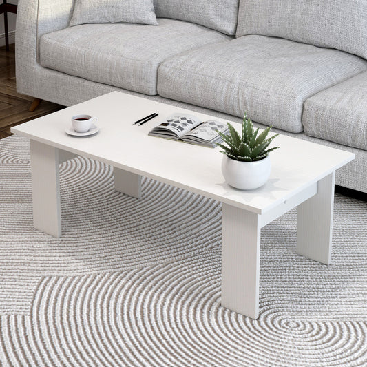 Elegant Wooden Coffee Table  for Modern Living Rooms White