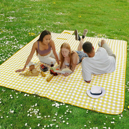 2m x 2m Waterproof Foldable Outdoor Picnic Blanket Camping Beach Mat Yellow