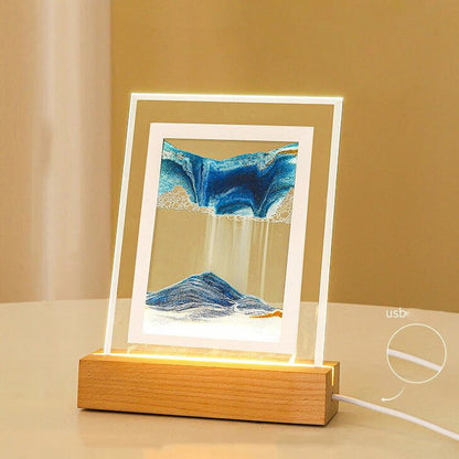 Mesmerizing 3D Moving Sand Art LED Table Lamp Night Light Decor