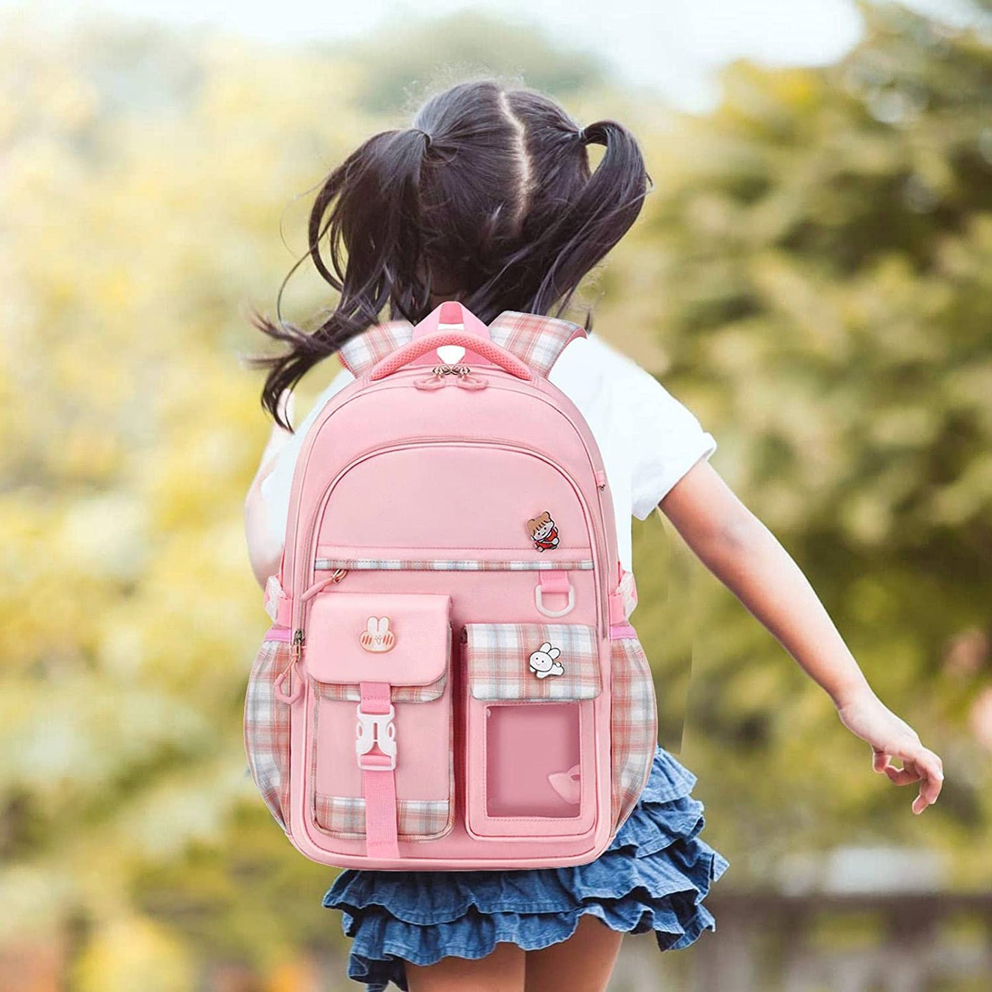 Cute Large Deluxe Backpack for Girls School Bag Pink