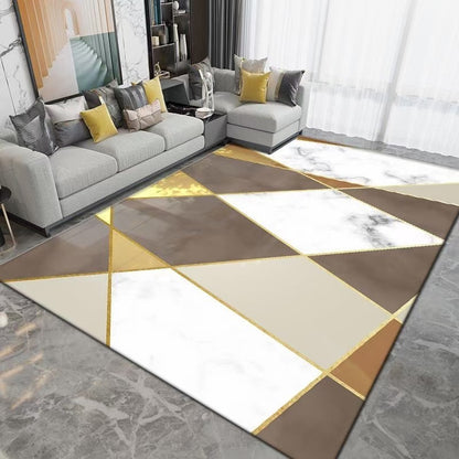 4m Extra Large Golden Rug Stylish Design Easy-Care Carpet Mat