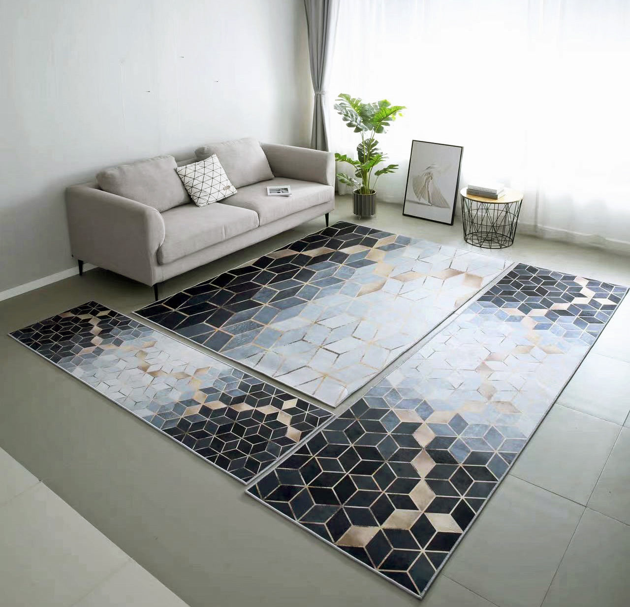 60 x 200 Elegant Non-Slip Hallway Runner Rug for High Traffic Areas