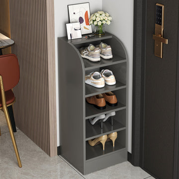 6-Tier Spacious Shoe Rack Footwear Storage Organizer Cabinet Charcoal