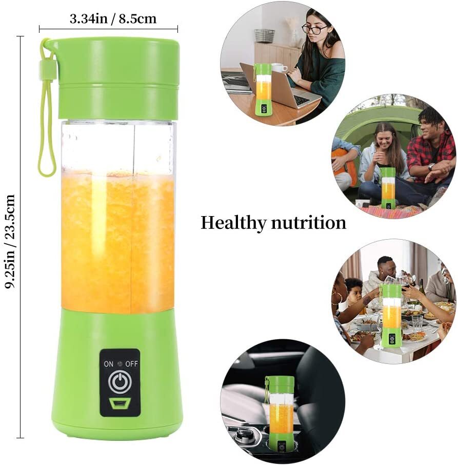 Portable Mini Smoothie Maker Glass Juicer Blender Blue