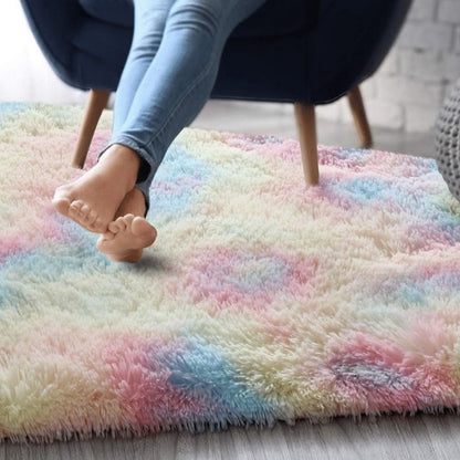 300 x 200 XL Plush Shag Rug for Living Room Rainbow