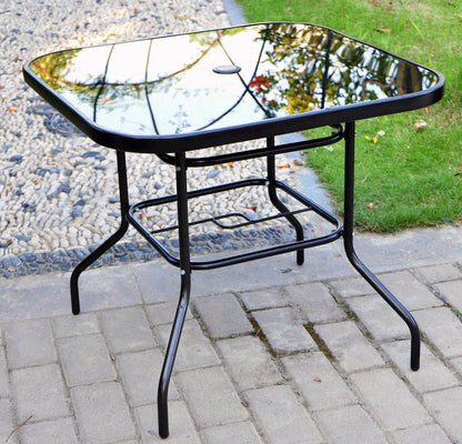 80cm Square Mirrored Tempered Glass Dining Table