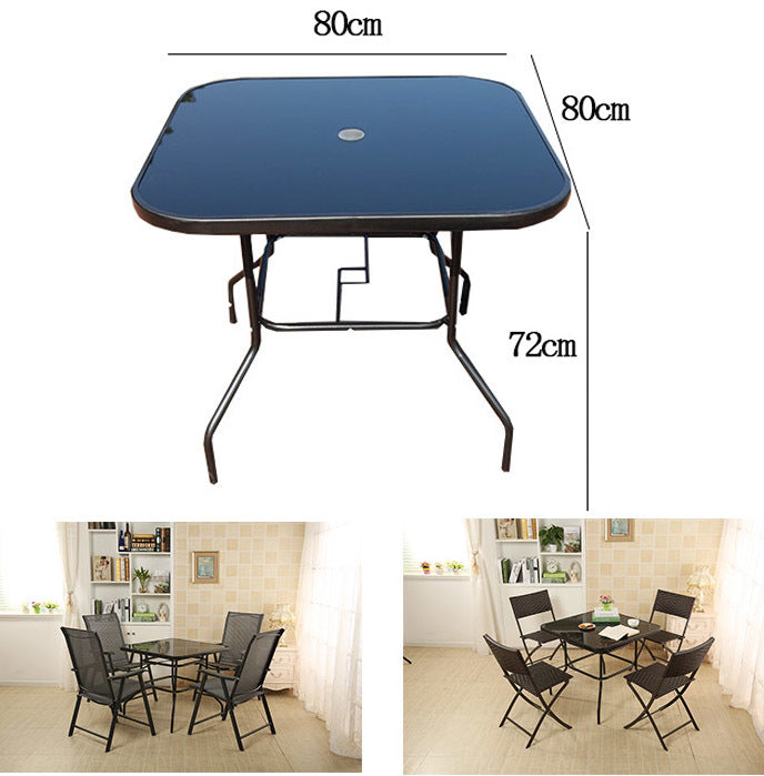 80cm Square Mirrored Tempered Glass Dining Table