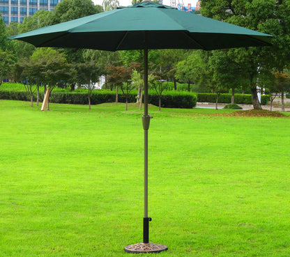 3m Steel Outdoor Garden Patio Market Umbrella Green