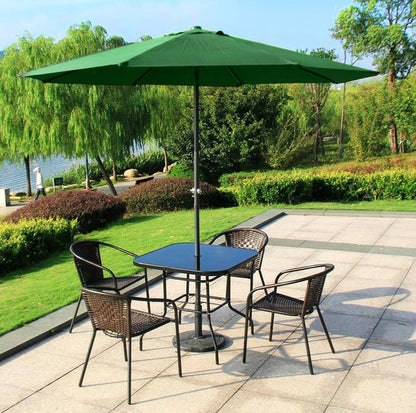 3m Steel Outdoor Garden Patio Market Umbrella Green