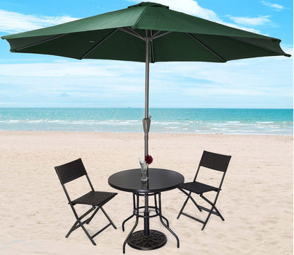 3m Steel Outdoor Garden Patio Market Umbrella Green